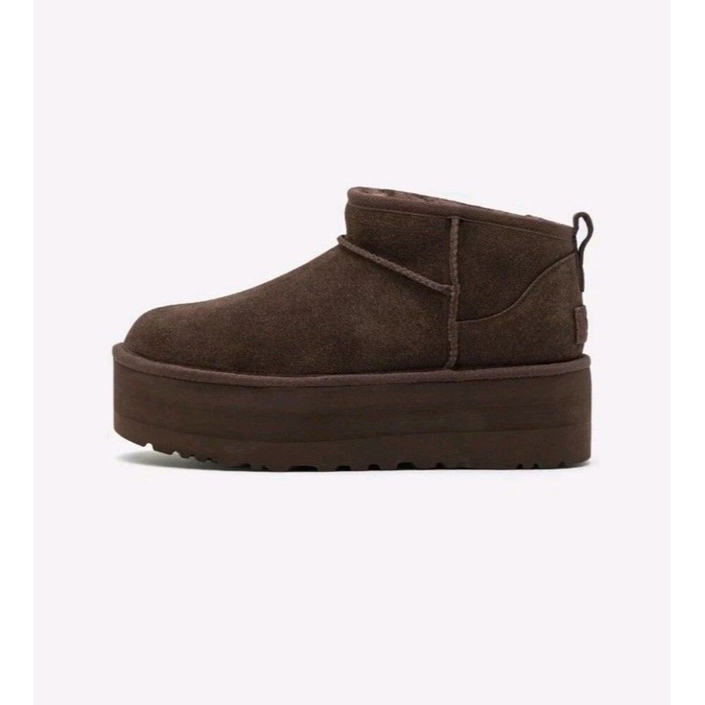 New Brown Suede UGG Classic Ultra Mini Platform Boots 113592 Size 12